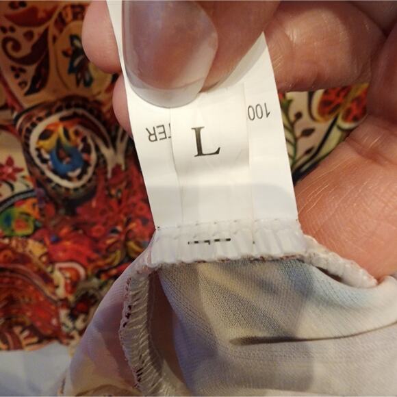 New Fall Colorful Dress Flowy Boho V-Neck Beach Dress Size L - Picture 7 of 9